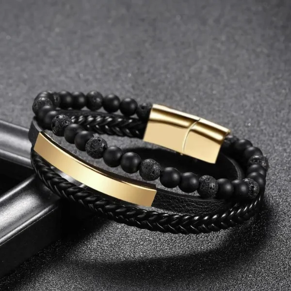 Amalgam Bracelet with Black Beads