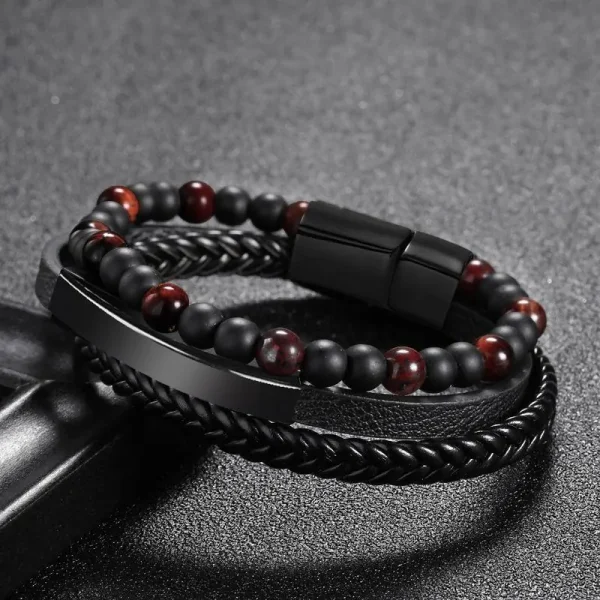 amalgam-bracelet-by-tridente-6.webp Amalgam Bracelet with Black & Brown Beads