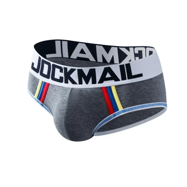 jm337grey-6 JOCKMAIL JM337 Tri-Tone Brief in grey