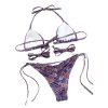Purple Paisley Strappy Bikini 2