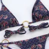 Purple Paisley Strappy Bikini