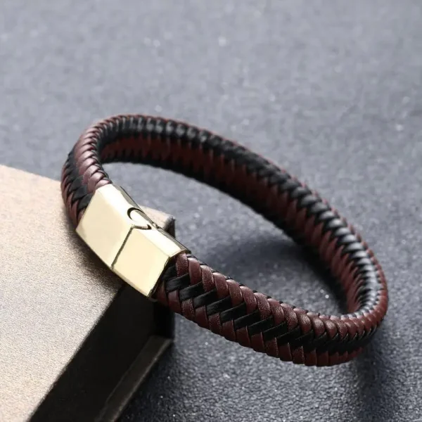 solitary-man-bracelet-in-brown-by-tridente-2-1a.webp Solitary Man Leather Bracelet in Brown