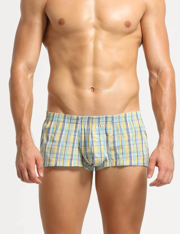 Checkered Fit Trunks 220506 Yellow 2 Checkered Fit Trunks 220506 Yellow 2