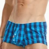 Plaid Fit Trunks 230503 Blue Close Up Plaid Fit Trunks 230503 Blue Close Up