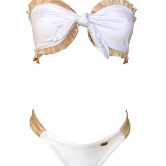 Lexy Bandeau Top & Classic Bottom in White from Regina's Desire at Moosestrum.com
