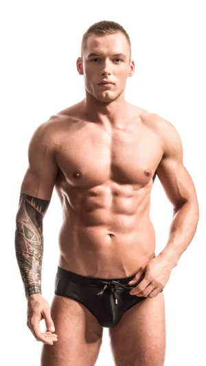 Alpha Male AERO Black Push-Up Swim Briefs