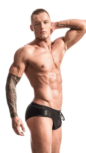 Alpha Male AERO Black Push-Up Swim Briefs