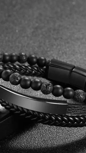 Amalgam Bracelet with Black Beads