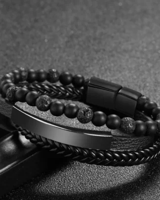 Amalgam Bracelet with Black Beads