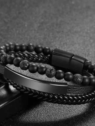 Amalgam Bracelet with Black Beads