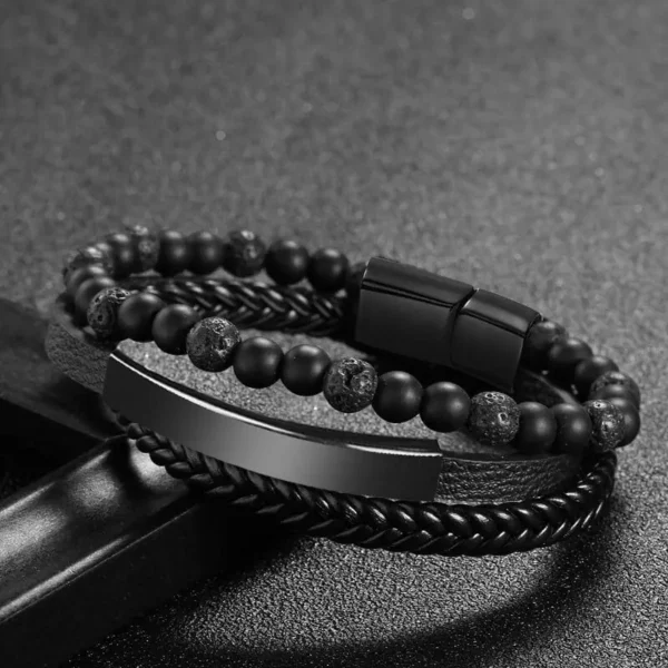 Amalgam Bracelet with Black Beads