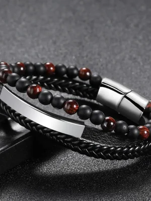Amalgam Bracelet with Black & Brown Beads