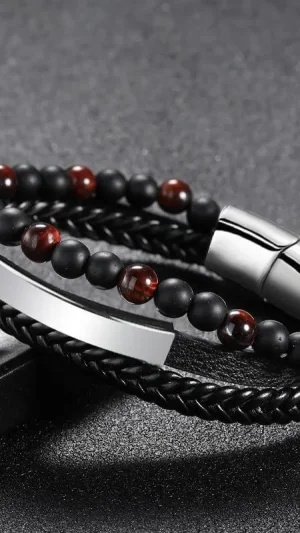 Amalgam Bracelet with Black & Brown Beads