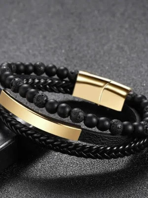 Amalgam Bracelet with Black Beads