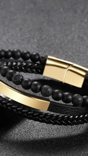 Amalgam Bracelet with Black Beads