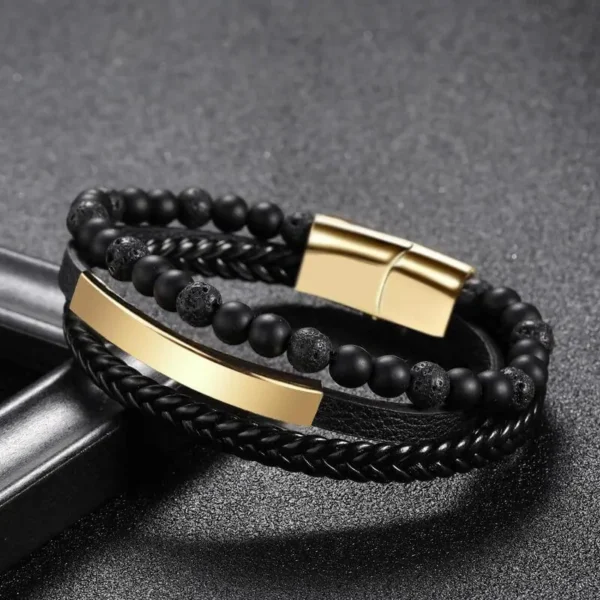 Amalgam Bracelet with Black Beads