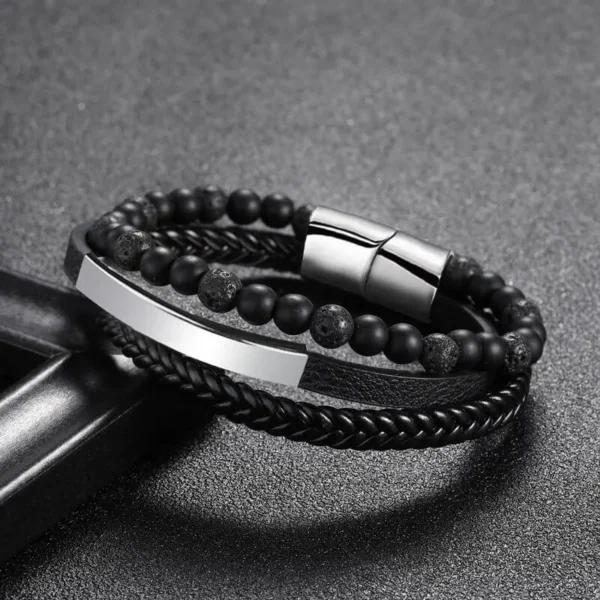 Amalgam Bracelet with Black Beads