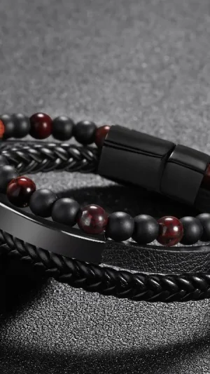 Amalgam Bracelet with Black & Brown Beads