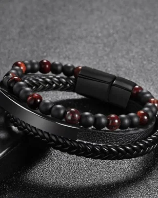 Amalgam Bracelet with Black & Brown Beads