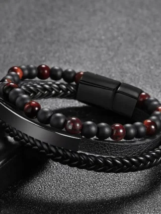 Amalgam Bracelet with Black & Brown Beads