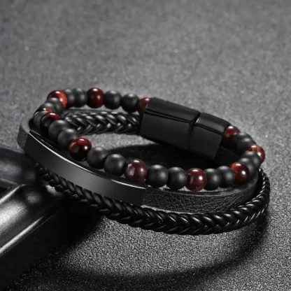 Amalgam Bracelet with Black & Brown Beads