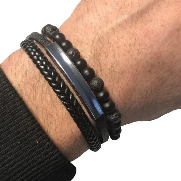 Amalgam Bracelet with Black Beads