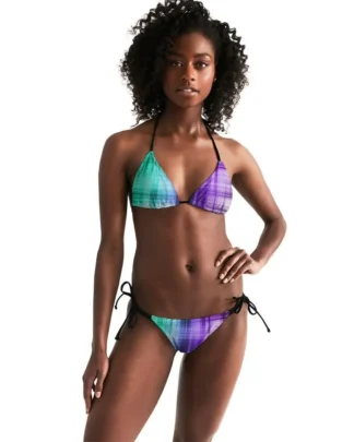 Atomic Plaid Triangle String Bikini