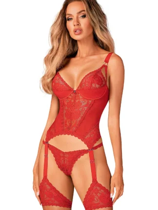 Belovya Corset Set in Red