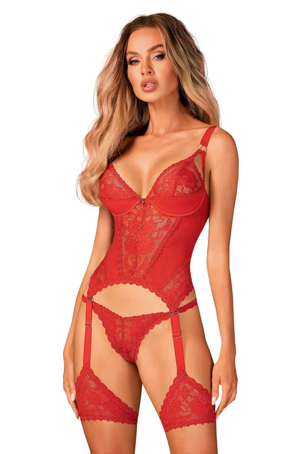 Belovya Corset Set in Red