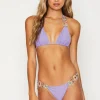 Bikini with Gems and Gold Chains in Purple