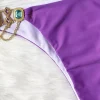 Bikini with Gems and Gold Chains in Purple