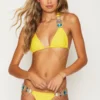 Bikini with Gems and Gold Chains in Yellow