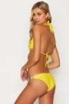 Bikini with Gems and Gold Chains in Yellow
