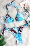 Blue Cheetah Gem & Crystal Bikini with Tie Sides