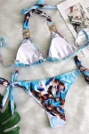 Blue Cheetah Gem & Crystal Bikini with Tie Sides