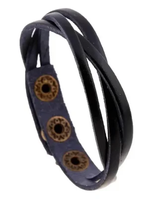 Braided Black Leather Bracelet