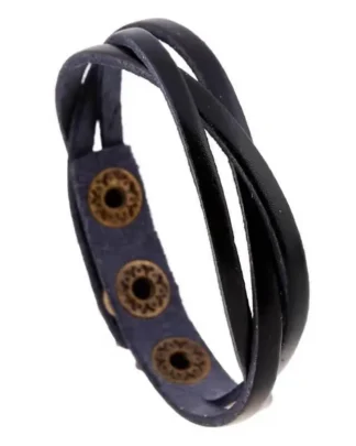 Braided Black Leather Bracelet