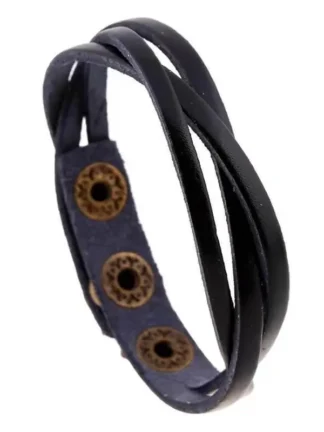 Braided Black Leather Bracelet
