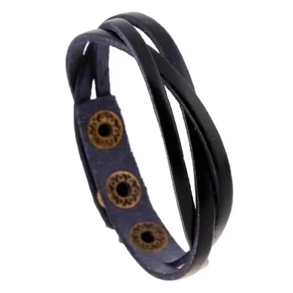 Braided Black Leather Bracelet