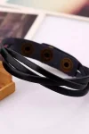 Braided Black Leather Bracelet