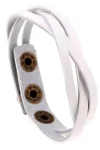 Braided White Leather Bracelet