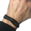 Braided Black Leather Bracelet