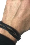 Braided Black Leather Bracelet