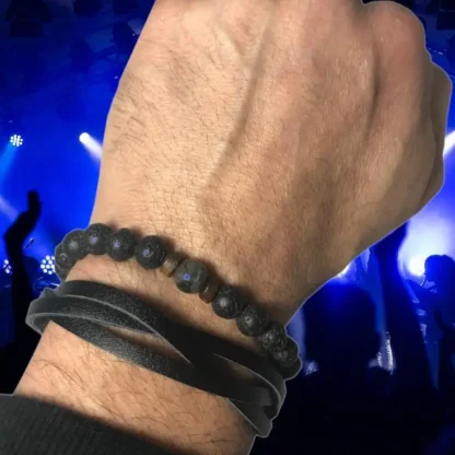 Braided Black Leather Bracelet