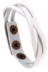 Braided White Leather Bracelet