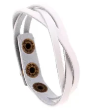Braided White Leather Bracelet