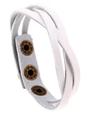 Braided White Leather Bracelet