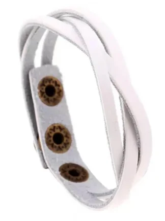 Braided White Leather Bracelet