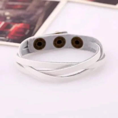 Braided White Leather Bracelet