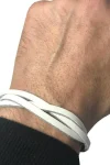 Braided White Leather Bracelet